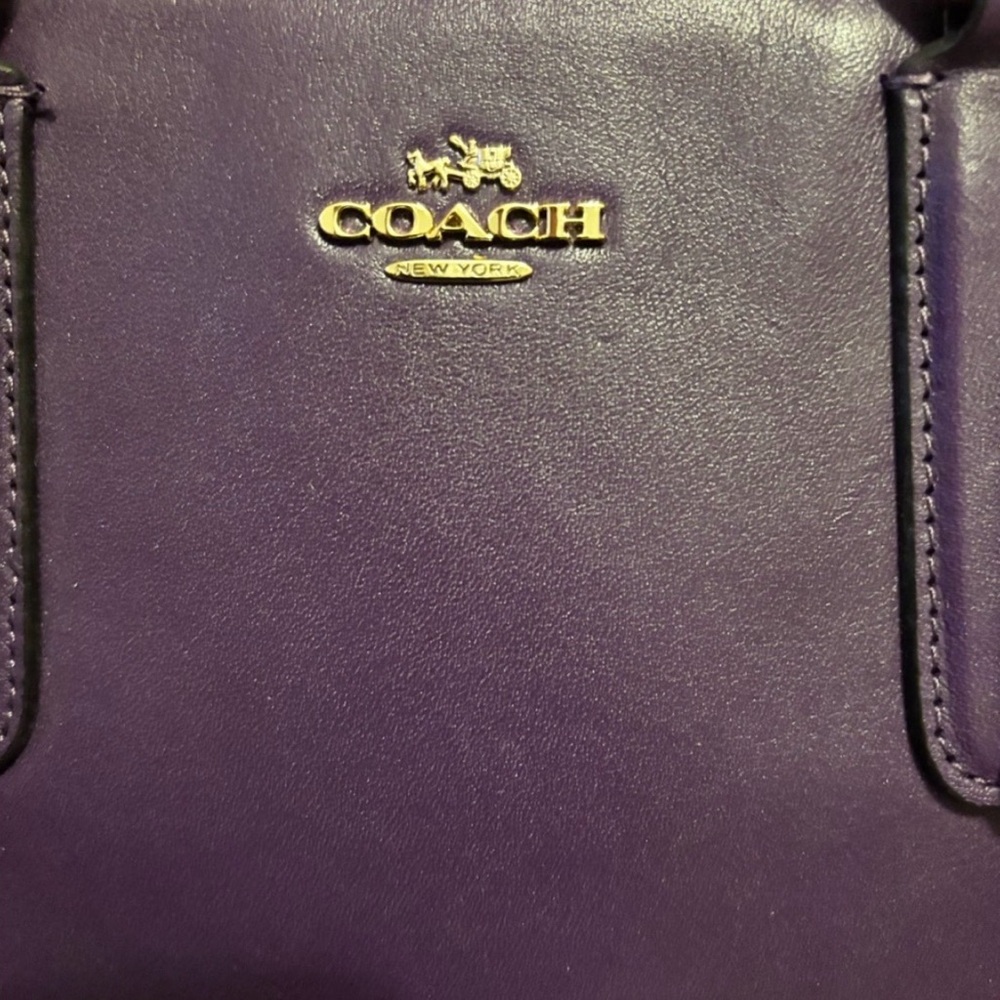 Coach Mini Crosby Carryall Handbag in Stunning Violet Purple Leather - Picture 4 of 10